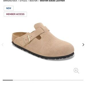 Birkenstock Boston Beige Suede Clogs